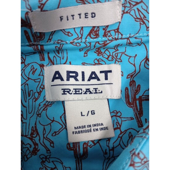 ARIAT REAL (WESTERN) FITTED BUTTON LONG SLEEVE SHIRT SIZE: LARGE - Picture 7 of 12